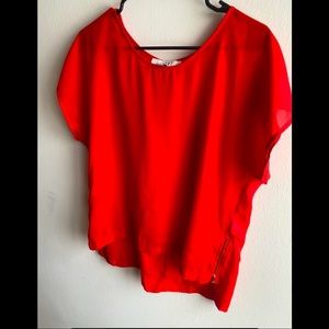 Forever 21 Red Top with Zipper Sides